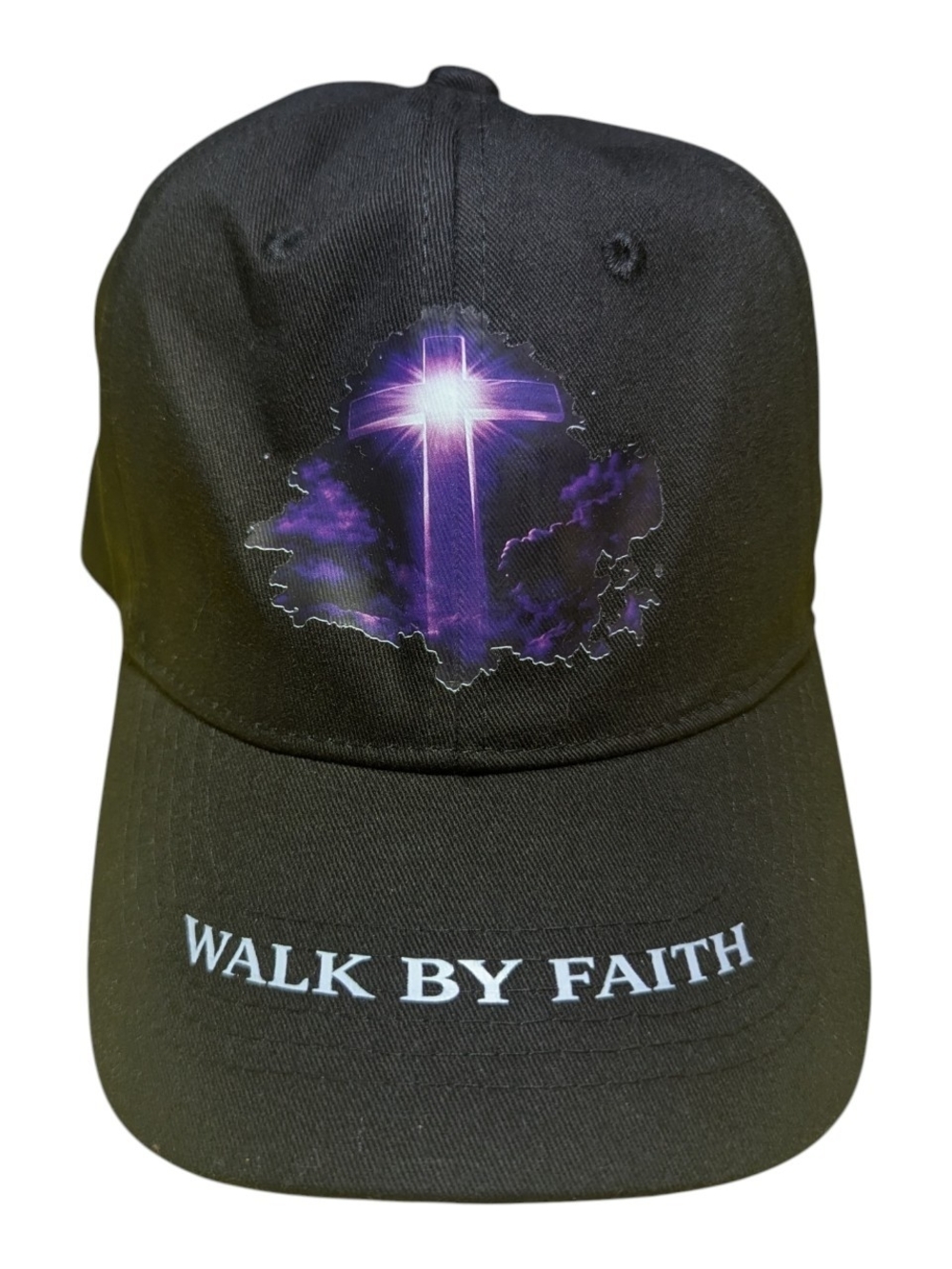 NEW Faith Baseball Cap with Purple Cross Graphic Walk By Faith
